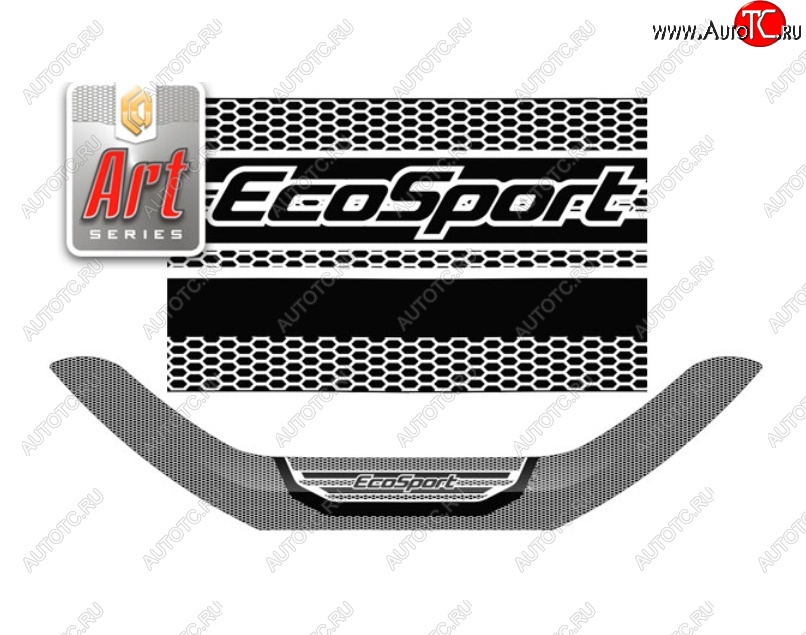 2 399 р. Дефлектора окон CA-Plastic  Ford EcoSport  B515 (2017-2019) рестайлинг (Серия Art белая)  с доставкой в г. Вологда