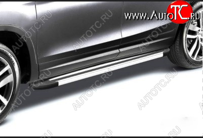 11 519 р. Алюминиевые пороги Arbori Luxe Silver Ford EcoSport B515 рестайлинг (2017-2019)  с доставкой в г. Вологда