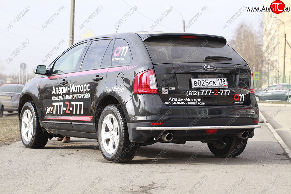 4 409 р. Защита заднего бампера Souz-96 (нержавеющая сталь 42 мм) Ford Edge U387 рестайлинг (2011-2015)  с доставкой в г. Вологда