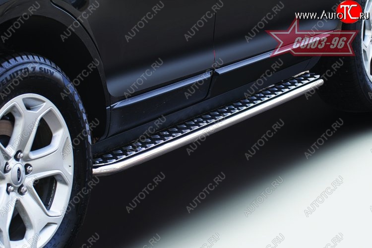 17 099 р. Защита порогов с листом Souz-96 (d42). Ford Edge CD539 дорестайлинг (2015-2018)  с доставкой в г. Вологда