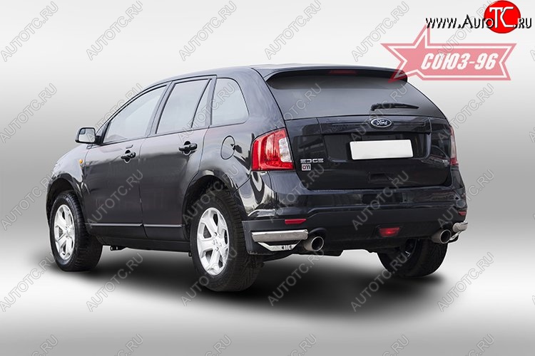14 714 р. Защита заднего бампера из боковых уголков Souz-96 (d75х42) Ford Edge CD539 дорестайлинг (2015-2018)  с доставкой в г. Вологда