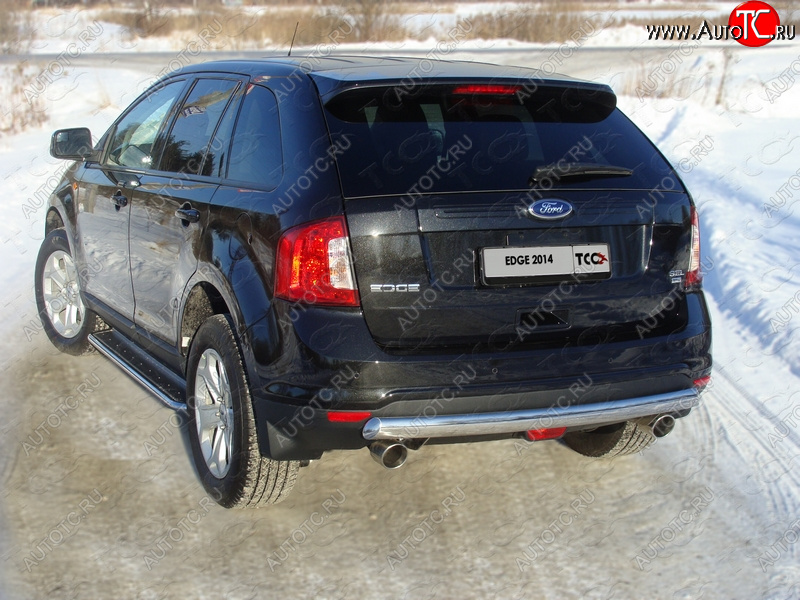 19 849 р. Защита заднего бампера (овальная) ТСС 75х42 мм Ford Edge CD539 дорестайлинг (2015-2018)  с доставкой в г. Вологда