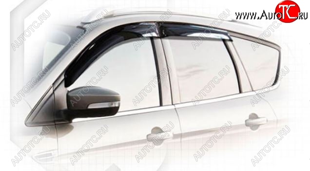 2 099 р. Дефлектора окон CA-Plastiс Ford Escape 3 рестайлинг (2016-2019) (Classic полупрозрачный, Без хром молдингов)  с доставкой в г. Вологда