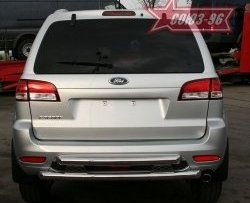16 739 р. Двойная защита заднего бампера Souz-96 (d60/60) Ford Escape 2 (2008-2012)  с доставкой в г. Вологда. Увеличить фотографию 2