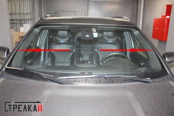1 699 р. Водостоки (дефлектора) лобового стекла Стрелка 11 Ford Explorer U625 5 дв. (2019-2025)  с доставкой в г. Вологда. Увеличить фотографию 3