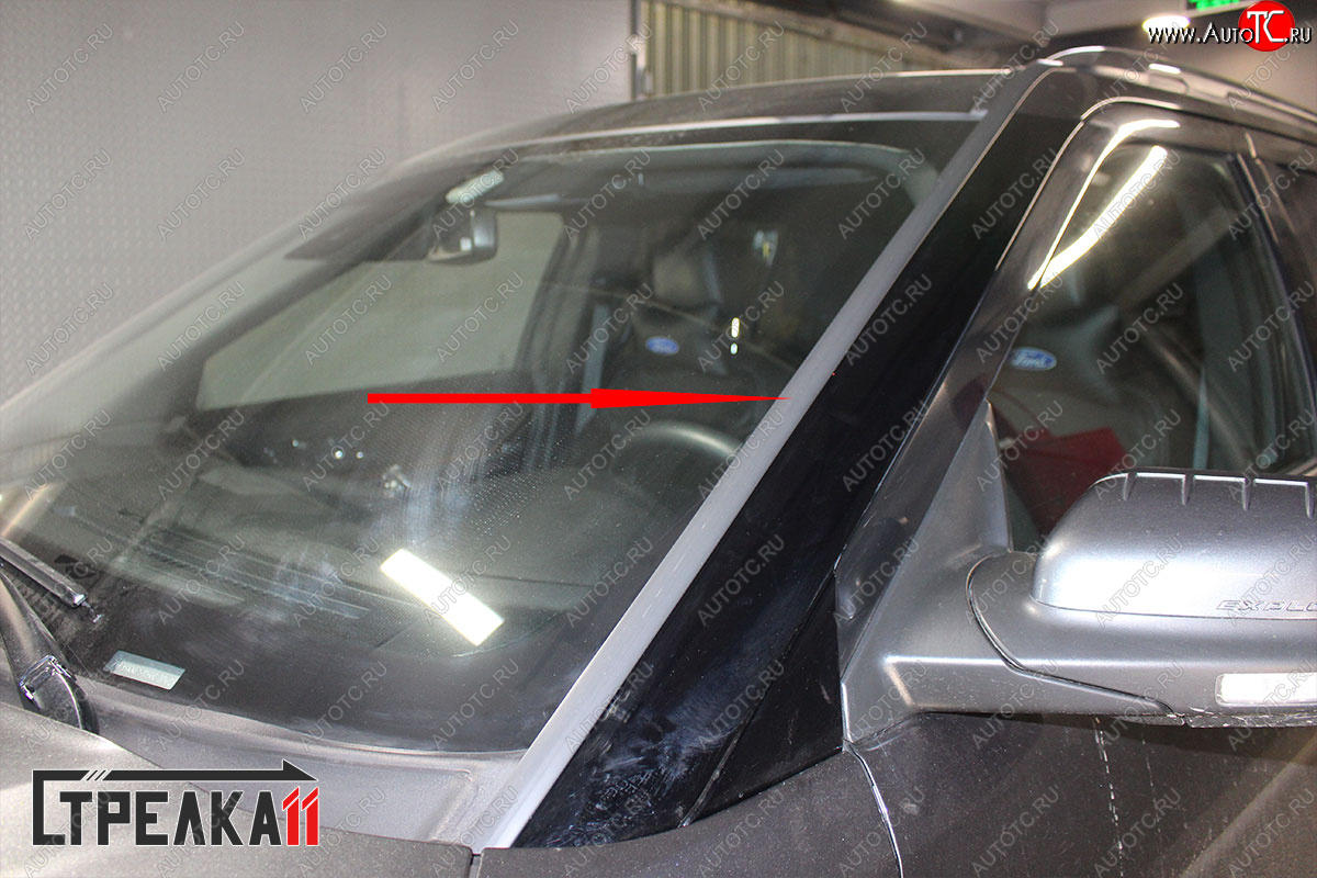 1 699 р. Водостоки (дефлектора) лобового стекла Стрелка 11 Ford Explorer U625 5 дв. (2019-2025)  с доставкой в г. Вологда