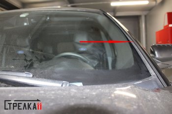 1 699 р. Водостоки (дефлектора) лобового стекла Стрелка 11 Ford Explorer U625 5 дв. (2019-2025)  с доставкой в г. Вологда. Увеличить фотографию 2