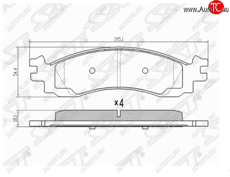 1 429 р. Комплект передних тормозных колодок SAT  Ford Explorer  U251 (2006-2010) 5 дв.  с доставкой в г. Вологда