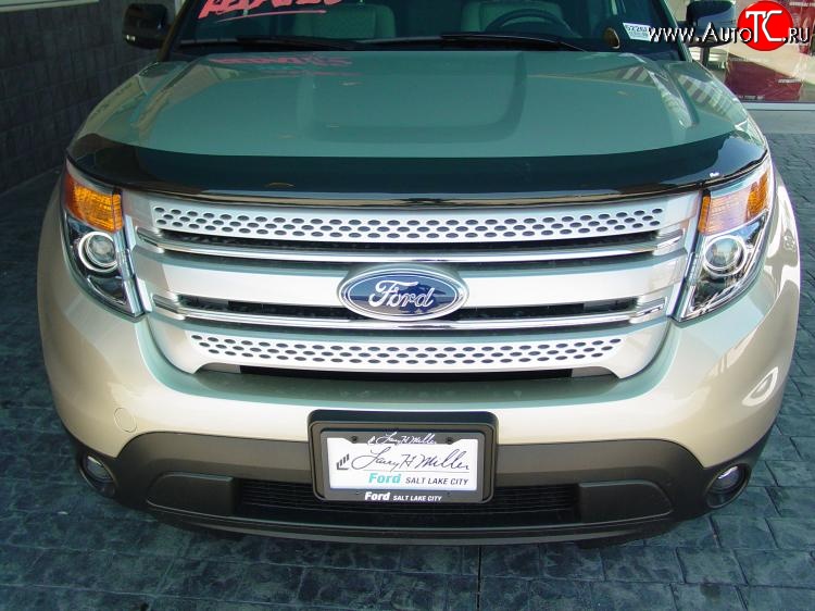 3 689 р. Дефлектор капота NovLine Ford Explorer U502 дорестайлинг (2010-2016)  с доставкой в г. Вологда
