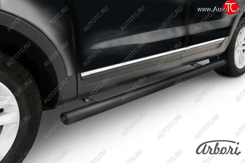 8 819 р. Защита штатных порогов Arbori (черная, d76 mm). Ford Explorer U502 дорестайлинг (2010-2016)  с доставкой в г. Вологда