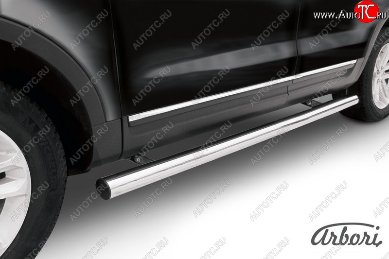 21 509 р. Защита штатных порогов Arbori (нержавейка, d76 mm). Ford Explorer U502 дорестайлинг (2010-2016)  с доставкой в г. Вологда