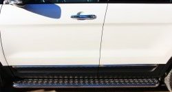 24 649 р. Широкая защита порогов SLITKOFF Ford Explorer U502 дорестайлинг (2010-2016)  с доставкой в г. Вологда. Увеличить фотографию 2