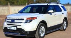 24 649 р. Широкая защита порогов SLITKOFF Ford Explorer U502 дорестайлинг (2010-2016)  с доставкой в г. Вологда. Увеличить фотографию 4