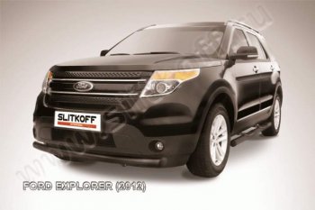 Защита переднего бампера d76 Slitkoff Ford Explorer U502 дорестайлинг (2010-2016)