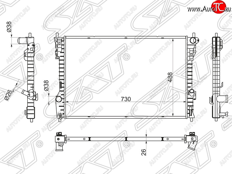 6 849 р. Радиатор двигателя SAT (пластинчатый, МКПП/АКПП) Ford Explorer U502 дорестайлинг (2010-2016) с доставкой в г. Вологда Увеличить фотографию 1 6 849 р. Радиатор двигателя SAT (пластинчатый, МКПП/АКПП) Ford Explorer U502 дорестайлинг (2010-2016) с доставкой в г. Вологда