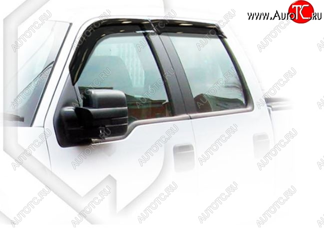 1 899 р. Дефлектора окон (SuperCab) CA-Plastiс  Ford F 150  7 (2008-2011) дорестайлинг (Classic полупрозрачный, Без хром молдингов)  с доставкой в г. Вологда