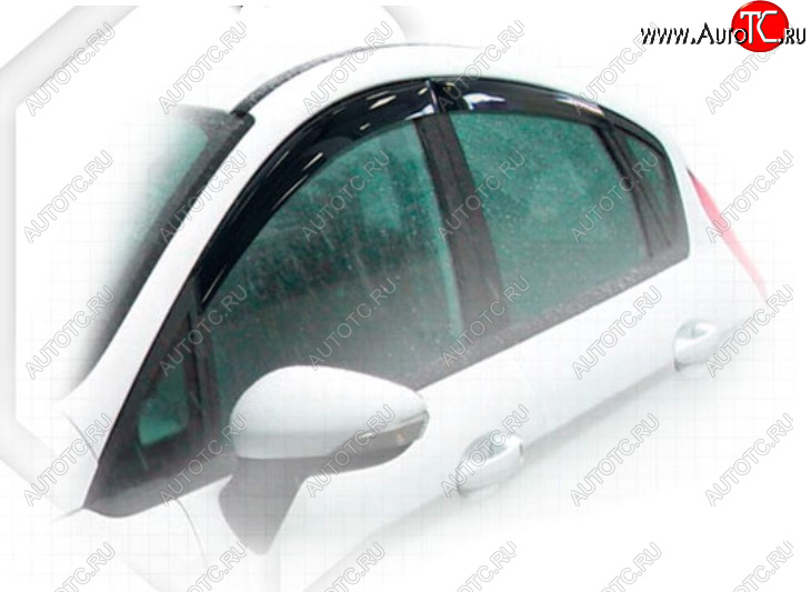 1 899 р. Дефлектора окон CA-Plastic  Ford Fiesta  6 (2008-2019) хэтчбэк 5 дв. дорестайлинг, хэтчбэк 5 дв. рестайлинг (Classic полупрозрачный, Без хром молдинга, Крепление только на скотч)  с доставкой в г. Вологда
