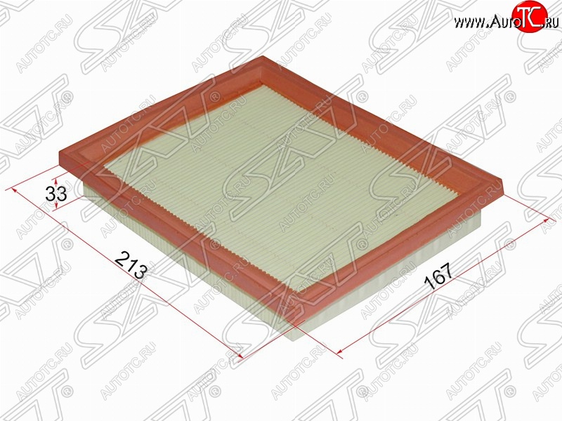 259 р. Фильтр воздушный двигателя SAT (213х167х33 mm)  Ford Fiesta  5 (2001-2008), Ford Fusion  1 (2002-2012), Mazda Demio  2 DY (2002-2007)  с доставкой в г. Вологда