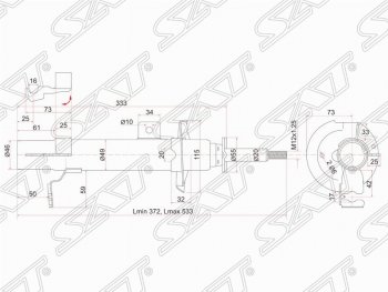 Левый амортизатор передний SAT Ford Fiesta 5 хэтчбэк 5 дв. дорестайлинг (2001-2005)