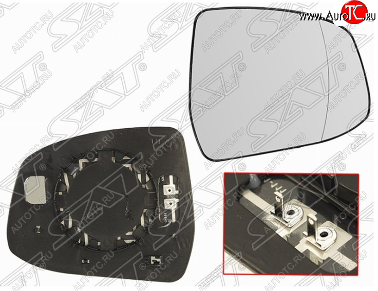 529 р. Правое полотно зеркала SAT (асферическое, с обогревом) Ford Focus 3 седан рестайлинг (2014-2019)  с доставкой в г. Вологда