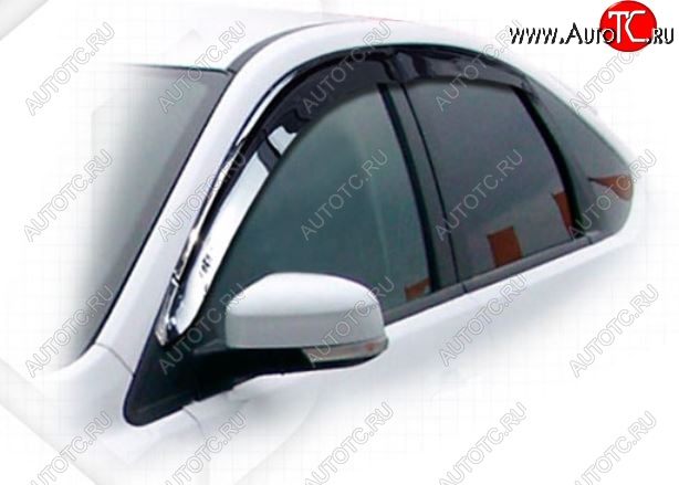 1 999 р. Дефлектора окон CA-Plastic Ford Focus 2 хэтчбэк 5 дв. дорестайлинг (2004-2008) (Classic полупрозрачный, Без хром.молдинга)  с доставкой в г. Вологда