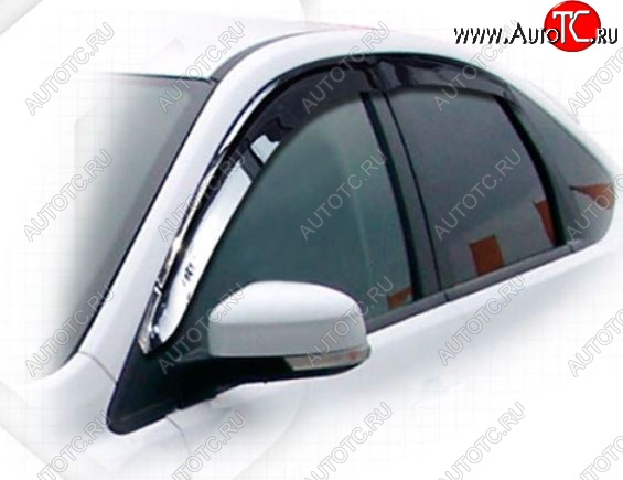 1 999 р. Дефлектора окон CA-Plastic Ford Focus 2 хэтчбэк 5 дв. рестайлинг (2007-2011) (Classic полупрозрачный, Без хром. молдинга)  с доставкой в г. Вологда
