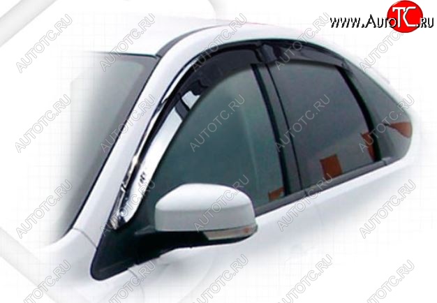 1 999 р. Дефлектора окон CA-Plastic Ford Focus 2 седан рестайлинг (2007-2011) (Classic полупрозрачный)  с доставкой в г. Вологда