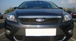 1 399 р. Сетка на бампер Russtal (черная) Ford Focus 2 седан рестайлинг (2007-2011)  с доставкой в г. Вологда. Увеличить фотографию 4