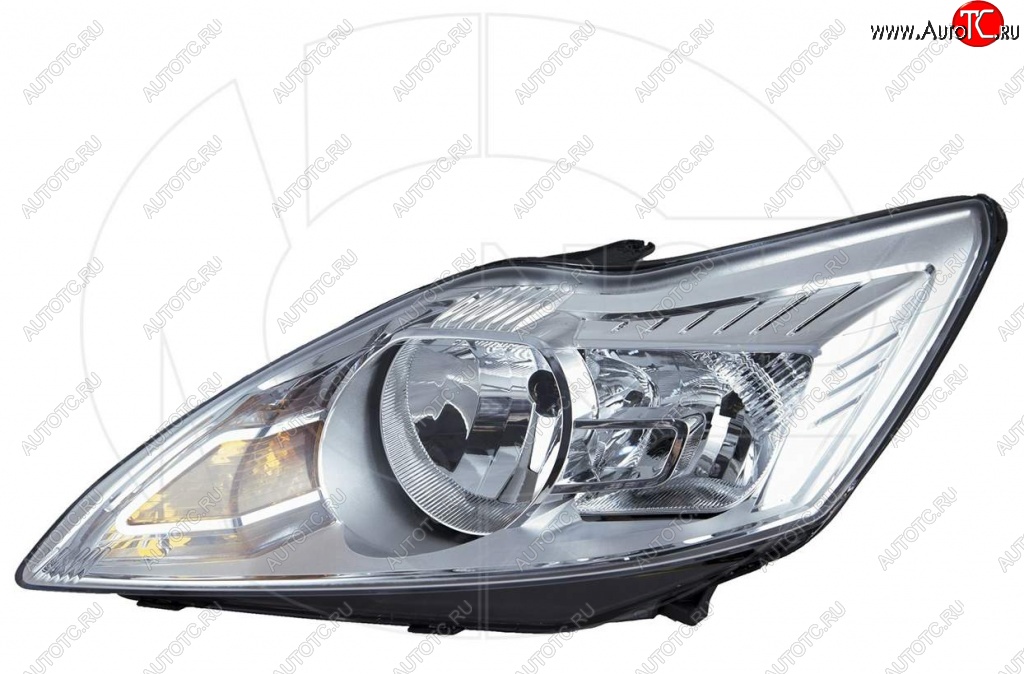 4 649 р. Фара левая NSP (хром) Ford Focus 2 седан рестайлинг (2007-2011)  с доставкой в г. Вологда