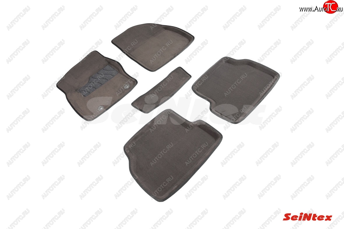 6 699 р. Коврики ворсовые в салон Seintex (3D) Ford Focus 2 универсал рестайлинг (2007-2011) (Серый)  с доставкой в г. Вологда
