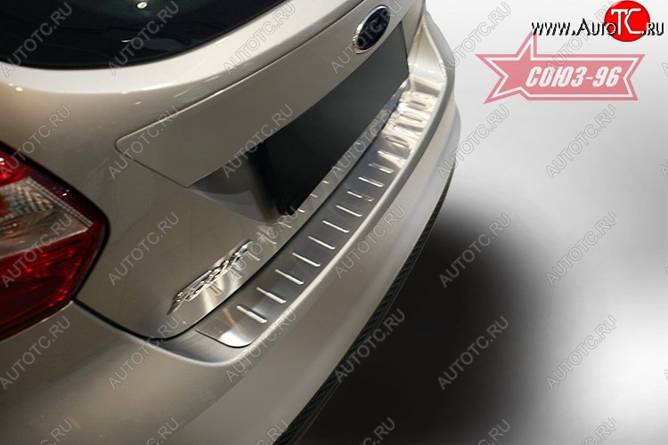 1 574 р. Накладка на задний бампер Souz-96 (штампованная) Ford Focus 3 универсал дорестайлинг (2010-2015)  с доставкой в г. Вологда