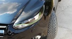1 249 р. Реснички на фары RA Ford Focus 3 седан дорестайлинг (2011-2015) (Неокрашенные)  с доставкой в г. Вологда. Увеличить фотографию 2