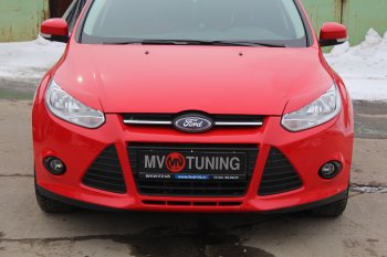 1 149 р. Реснички на фары MV Tuning Ford Focus 3 седан дорестайлинг (2011-2015) (Неокрашенные)  с доставкой в г. Вологда. Увеличить фотографию 2