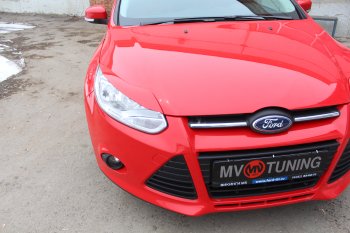 1 149 р. Реснички на фары MV Tuning Ford Focus 3 седан дорестайлинг (2011-2015) (Неокрашенные)  с доставкой в г. Вологда. Увеличить фотографию 3