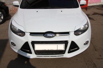 1 149 р. Реснички на фары MV Tuning Ford Focus 3 седан дорестайлинг (2011-2015) (Неокрашенные)  с доставкой в г. Вологда. Увеличить фотографию 2