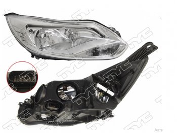 Правая фара (галоген, c корректором) TYC Ford Focus 3 седан дорестайлинг (2011-2015)