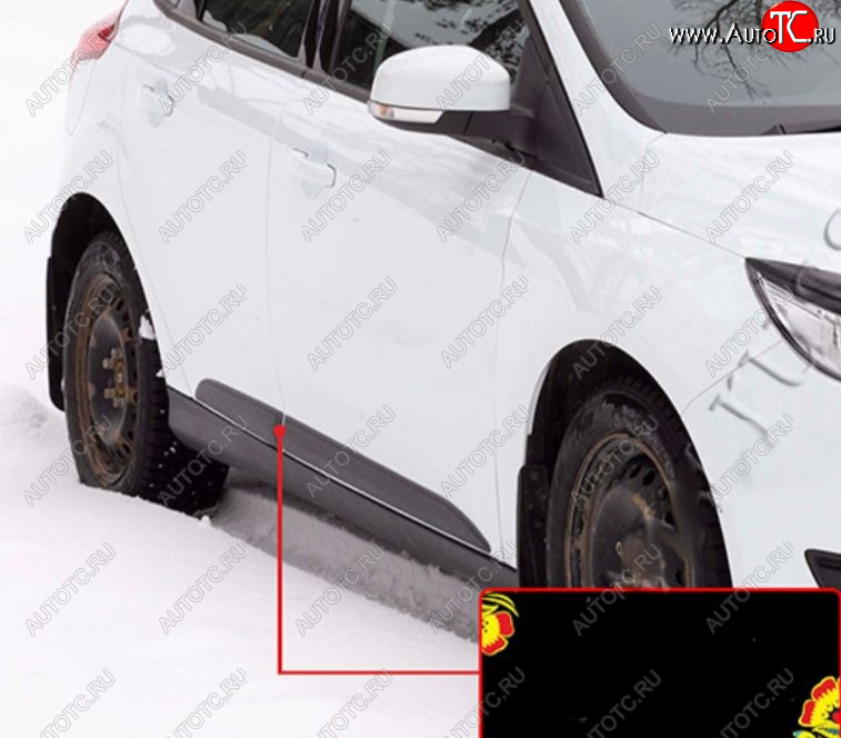 619 р. Молдинг двери задний правый RA Ford Focus 3 универсал рестайлинг (2014-2019) (Поверхность шагрень)  с доставкой в г. Вологда
