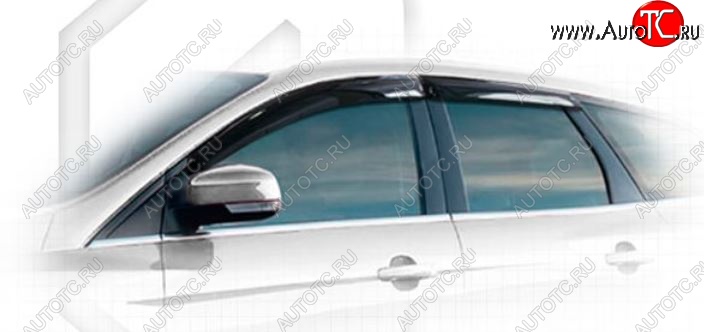 1 999 р. Дефлектора окон CA-Plastiс Ford Focus 3 универсал рестайлинг (2014-2019) (Classic полупрозрачный, Без хром.молдинга)  с доставкой в г. Вологда