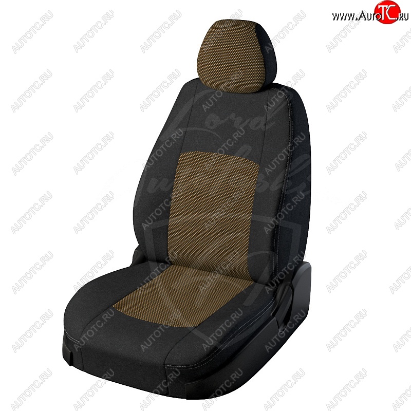 5 999 р. Чехлы для сидений Lord Autofashion Турин (жаккард) Ford Focus 3 универсал дорестайлинг (2010-2015) (Чёрный, вставка Тома Жёлтый)  с доставкой в г. Вологда