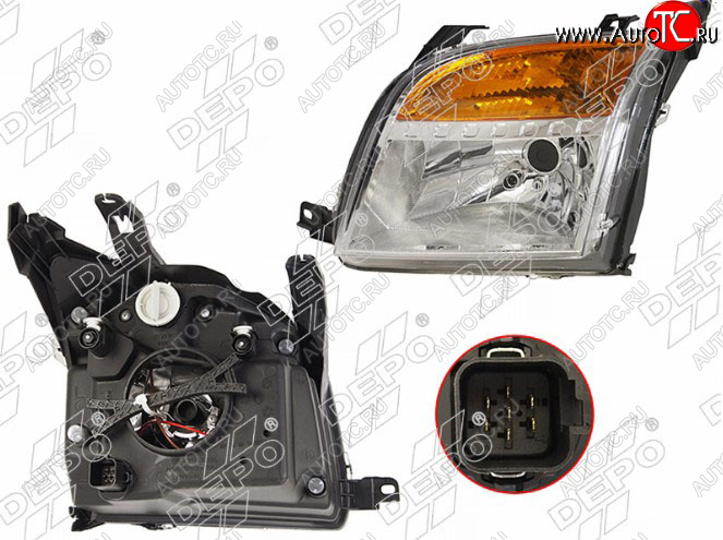 9 849 р. Левая передняя фара DEPO (с корректором)  Ford Fusion  1 (2005-2012)  рестайлинг, хэтчбэк  с доставкой в г. Вологда
