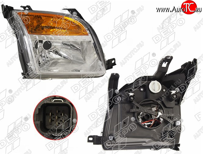 9 749 р. Передняя правая фара DEPO (с корректором)  Ford Fusion  1 (2005-2012)  рестайлинг, хэтчбэк  с доставкой в г. Вологда