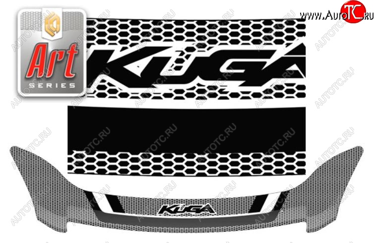 2 479 р. Дефлектор капота CA-Plastiс  Ford Kuga  1 (2008-2013) (серия Art серебро)  с доставкой в г. Вологда