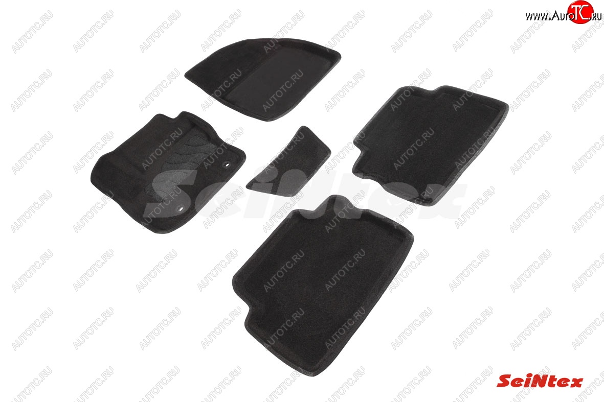 5 249 р. Комплект 3D ковриков в салон (ворсовые / чёрные) Seintex Ford Kuga 1 (2008-2013)  с доставкой в г. Вологда