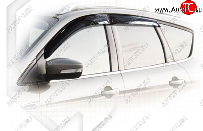2 099 р. Дефлектора окон CA-Plastiс Ford Kuga 2 дорестайлинг (2013-2016) (Classic полупрозрачный, Без хром.молдинга)  с доставкой в г. Вологда