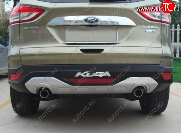 6 949 р. Накладка на задний бампер CT Ford Kuga 2 дорестайлинг (2013-2016) (Неокрашенная)  с доставкой в г. Вологда