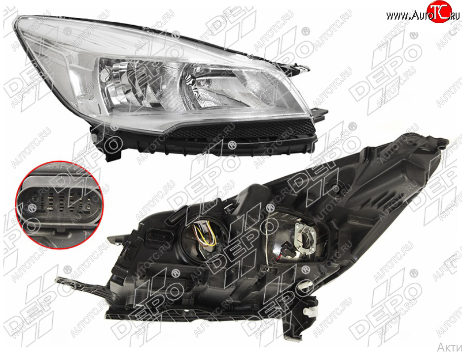 14 299 р. Правая фара (галоген, с корректором) DEPO Ford Kuga 2 дорестайлинг (2013-2016)  с доставкой в г. Вологда