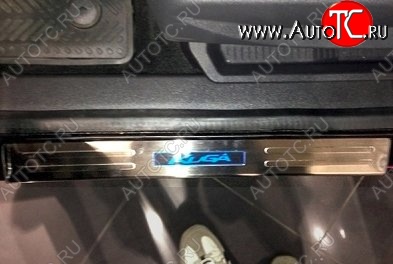 5 949 р. Накладки на порожки автомобиля СТ v2 Ford Kuga 2 дорестайлинг (2013-2016)  с доставкой в г. Вологда
