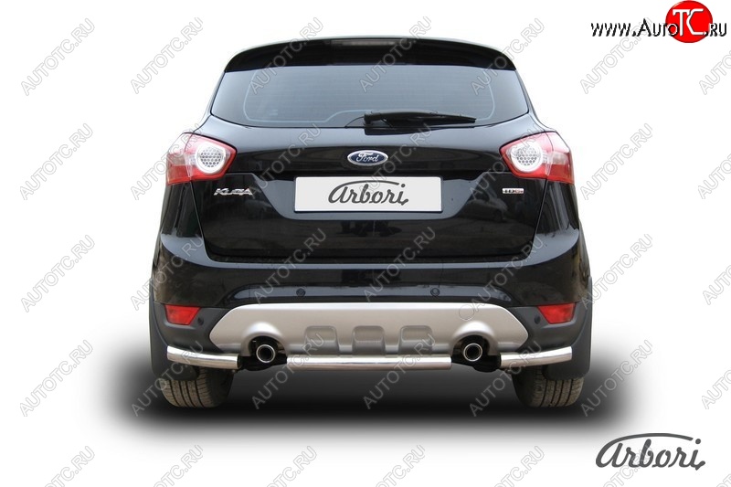 6 389 р. Защита заднего бампера Arbori (нержавейка, 1 труба d57 mm). Ford Kuga 1 (2008-2013)  с доставкой в г. Вологда