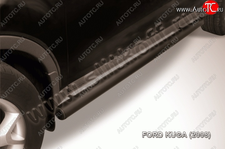 10 599 р. Защита порогов d76 труба Slitkoff Ford Kuga 2 дорестайлинг (2013-2016) (Цвет: серебристый)  с доставкой в г. Вологда