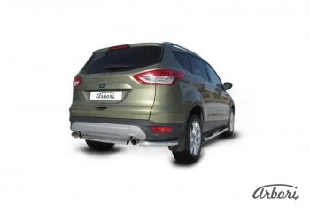 6 389 р. Защита заднего бампера Arbori (нержавейка, 1 труба d57 mm). Ford Kuga 2 дорестайлинг (2013-2016)  с доставкой в г. Вологда. Увеличить фотографию 2